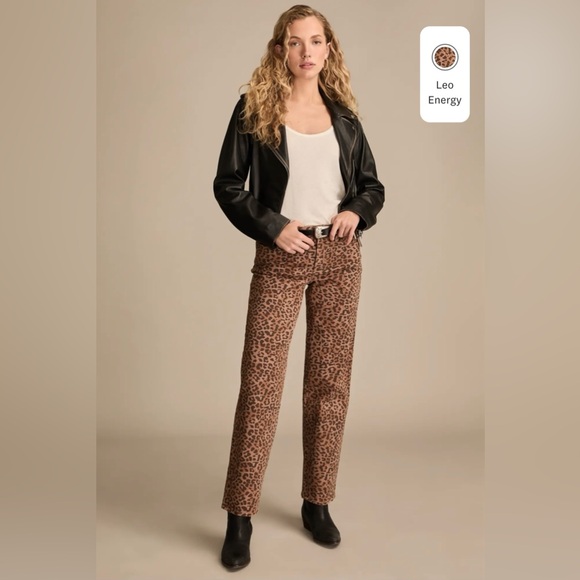 Lucky Brand-Legend Baggy Leopard Print Cotton Jeans - Picture 2 of 8
